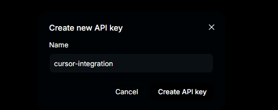 DeepSeekのCreate API Key画面でnameを設定しているところ